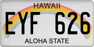 HI license plate EYF626