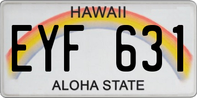 HI license plate EYF631