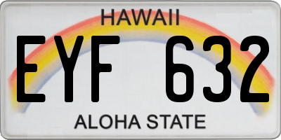 HI license plate EYF632