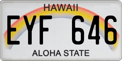 HI license plate EYF646
