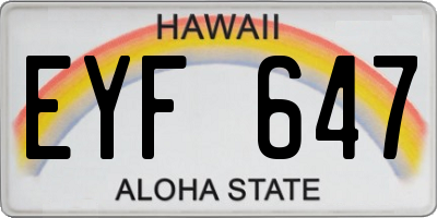 HI license plate EYF647