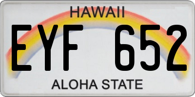 HI license plate EYF652