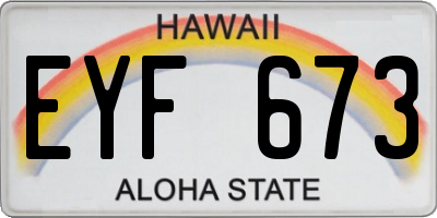 HI license plate EYF673