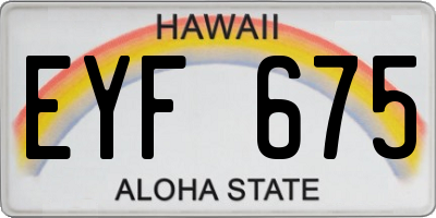 HI license plate EYF675