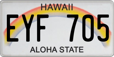 HI license plate EYF705