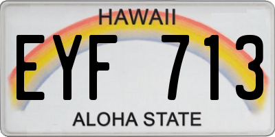 HI license plate EYF713