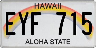 HI license plate EYF715