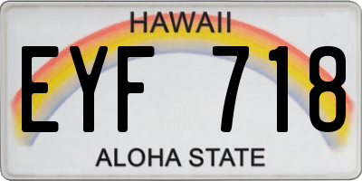 HI license plate EYF718