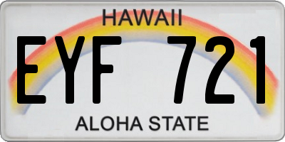HI license plate EYF721