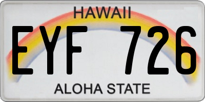 HI license plate EYF726