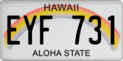 HI license plate EYF731