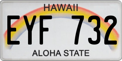 HI license plate EYF732