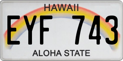 HI license plate EYF743