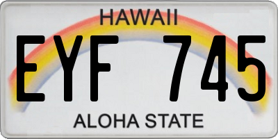 HI license plate EYF745