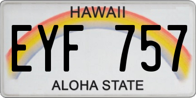 HI license plate EYF757