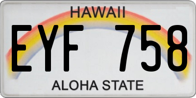 HI license plate EYF758