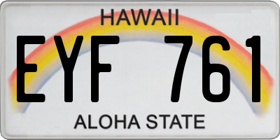 HI license plate EYF761