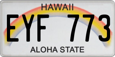 HI license plate EYF773
