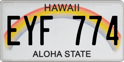HI license plate EYF774