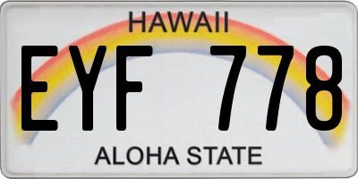 HI license plate EYF778