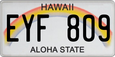 HI license plate EYF809