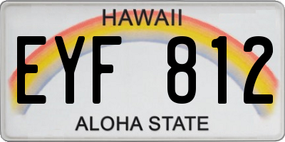 HI license plate EYF812