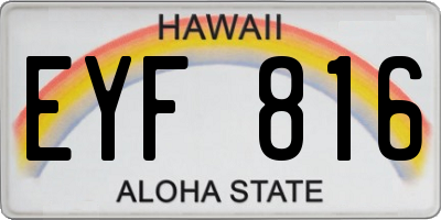 HI license plate EYF816