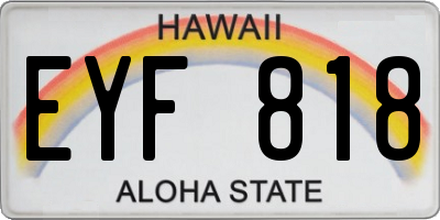 HI license plate EYF818