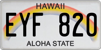 HI license plate EYF820