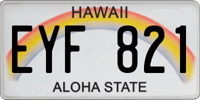 HI license plate EYF821