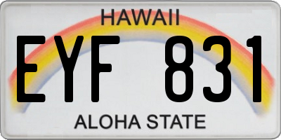 HI license plate EYF831