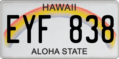 HI license plate EYF838