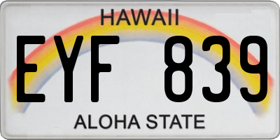 HI license plate EYF839