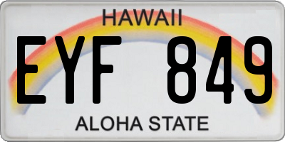HI license plate EYF849