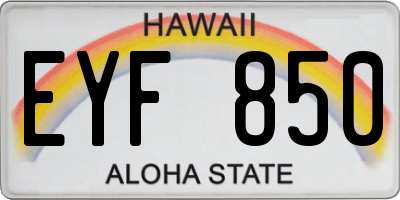 HI license plate EYF850