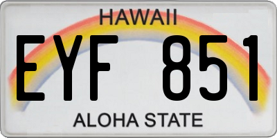 HI license plate EYF851
