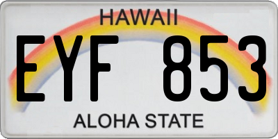 HI license plate EYF853