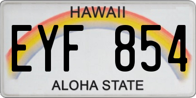 HI license plate EYF854