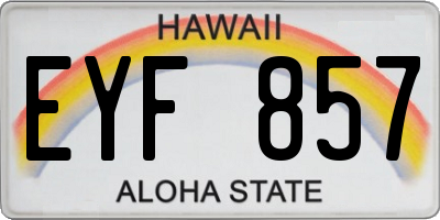 HI license plate EYF857