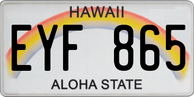 HI license plate EYF865