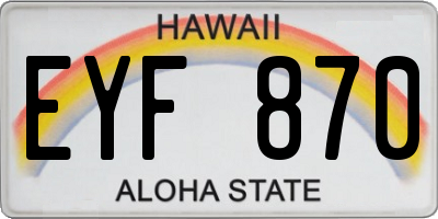 HI license plate EYF870