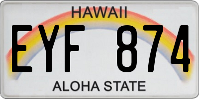 HI license plate EYF874