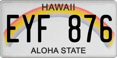 HI license plate EYF876