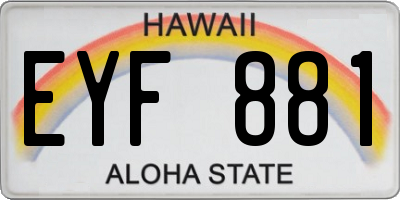 HI license plate EYF881