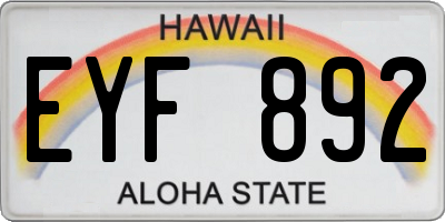 HI license plate EYF892