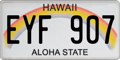 HI license plate EYF907