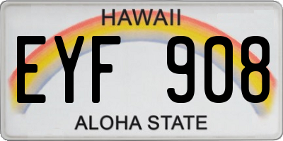 HI license plate EYF908