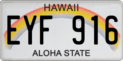 HI license plate EYF916