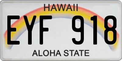 HI license plate EYF918