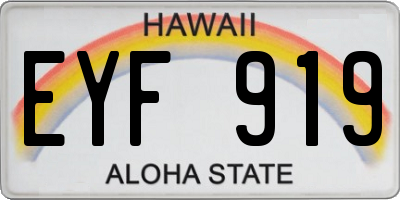 HI license plate EYF919